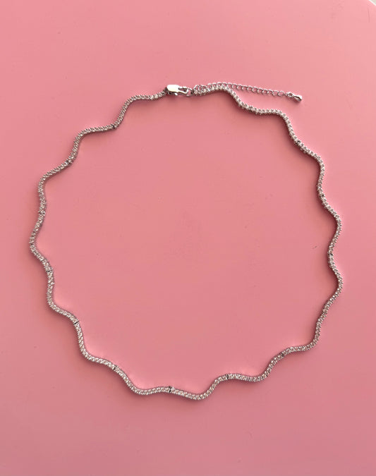 Wavy Silver Necklace