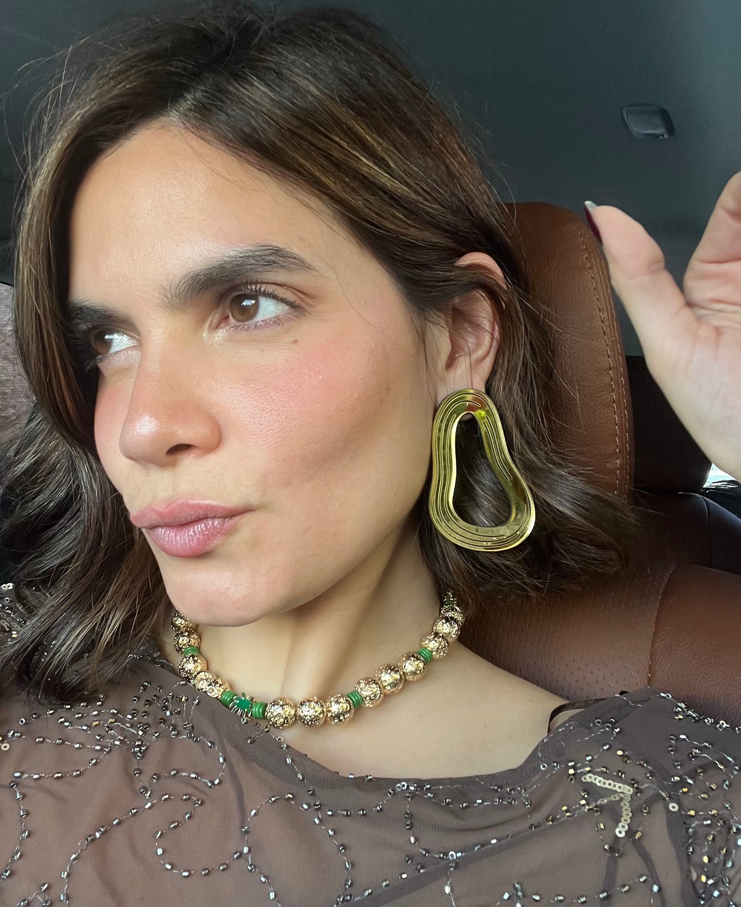 Pendientes Celeste Dorados