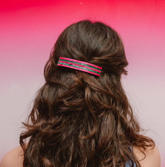 Between the lines green pink hairclip