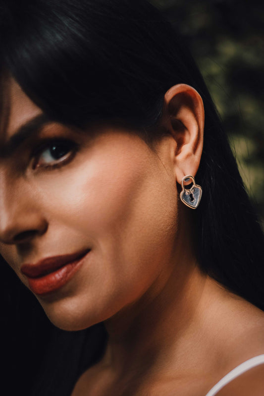 Locked Heart Earrings 925