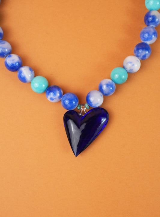 Rose Blue Necklace