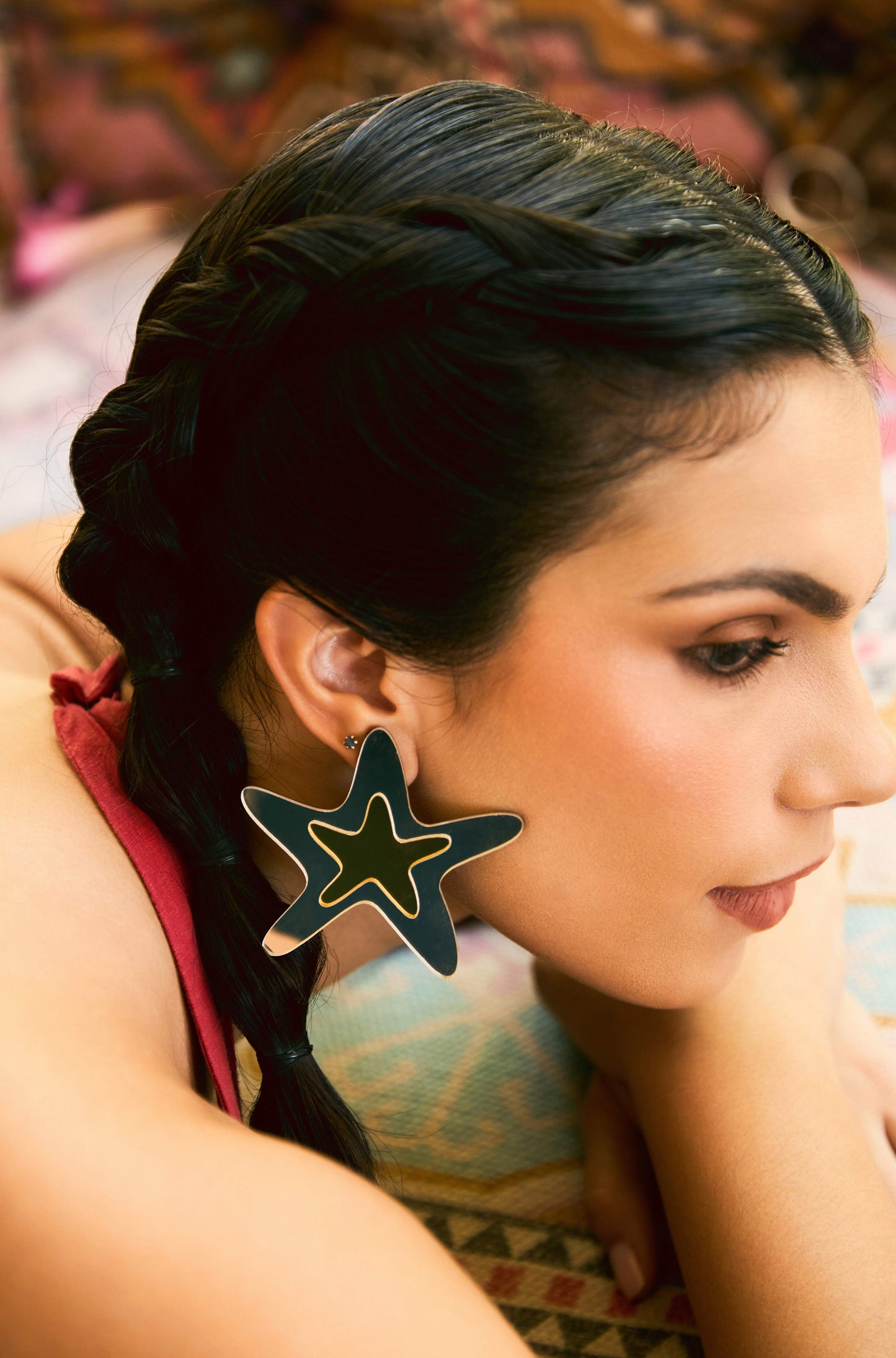 Sea Star Silver Golden Earrings