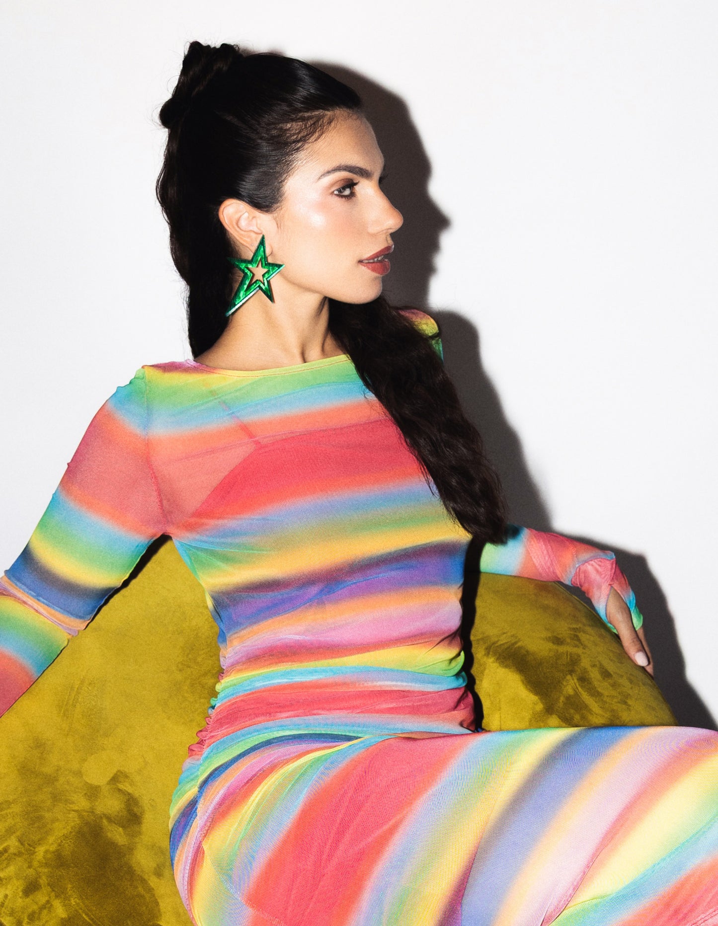 Starry Night Green Earrings