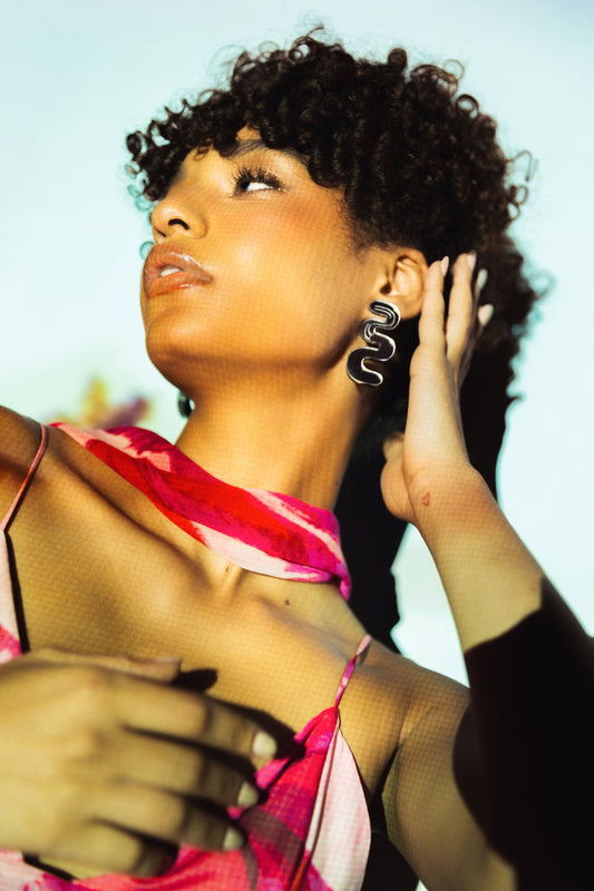 Wavy Silver Earrings