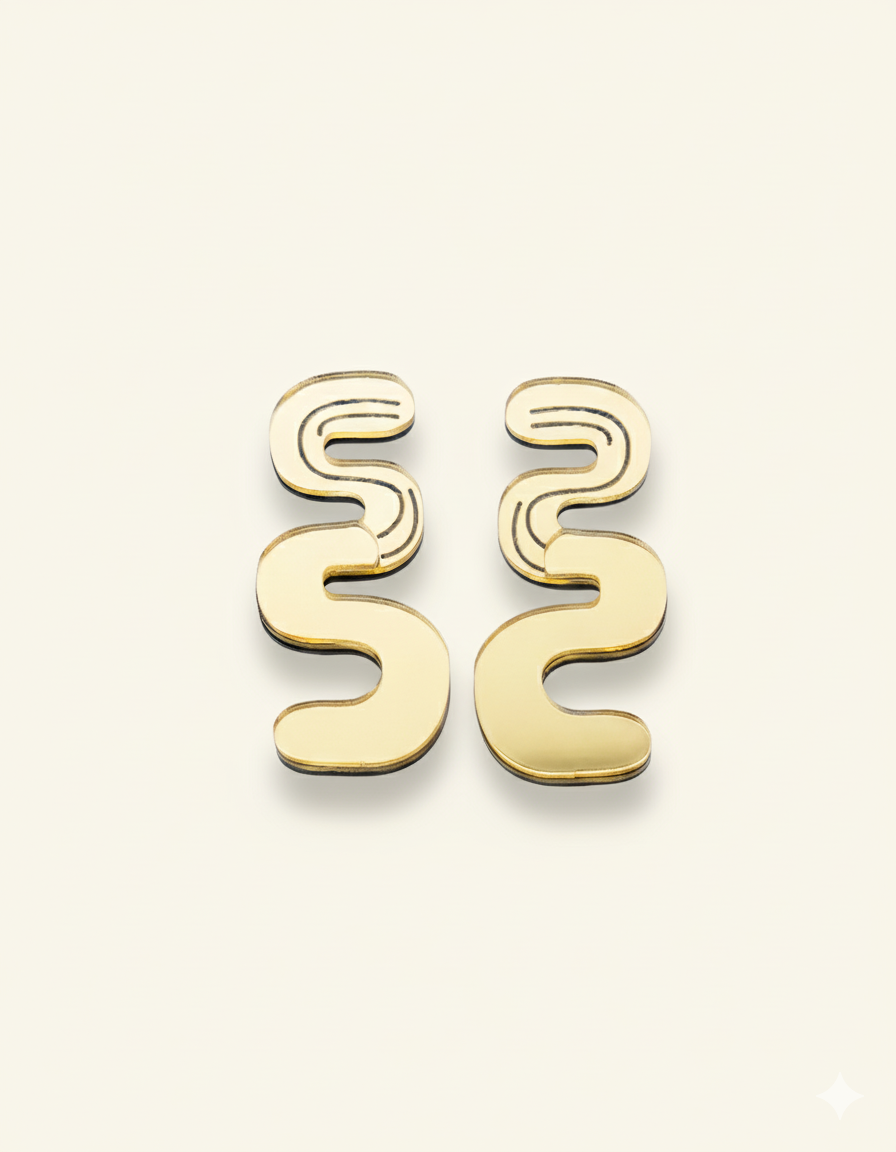 Wavy Golden Earrings