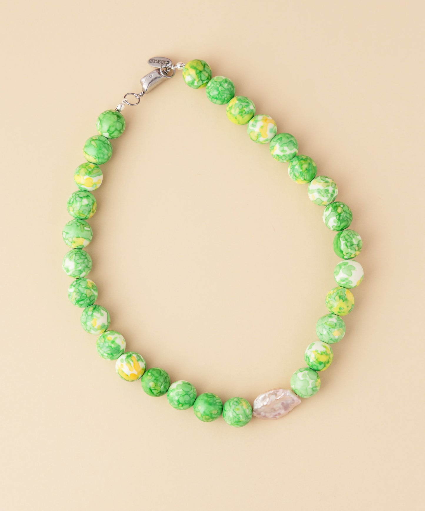 Summer Green Beaded Necklace