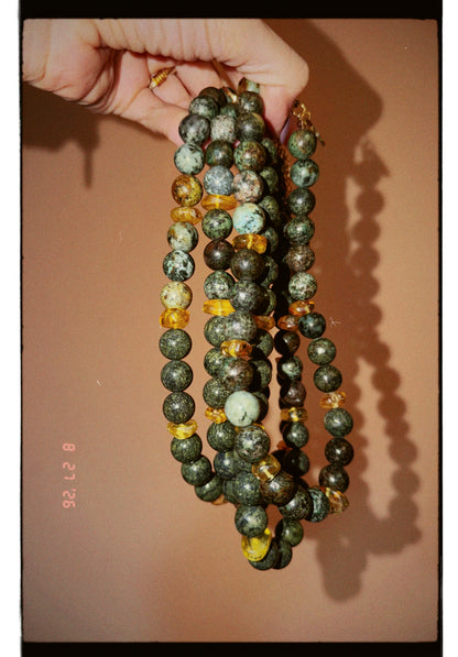 Amber Green Necklace
