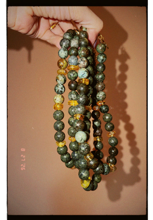 Amber Green Necklace