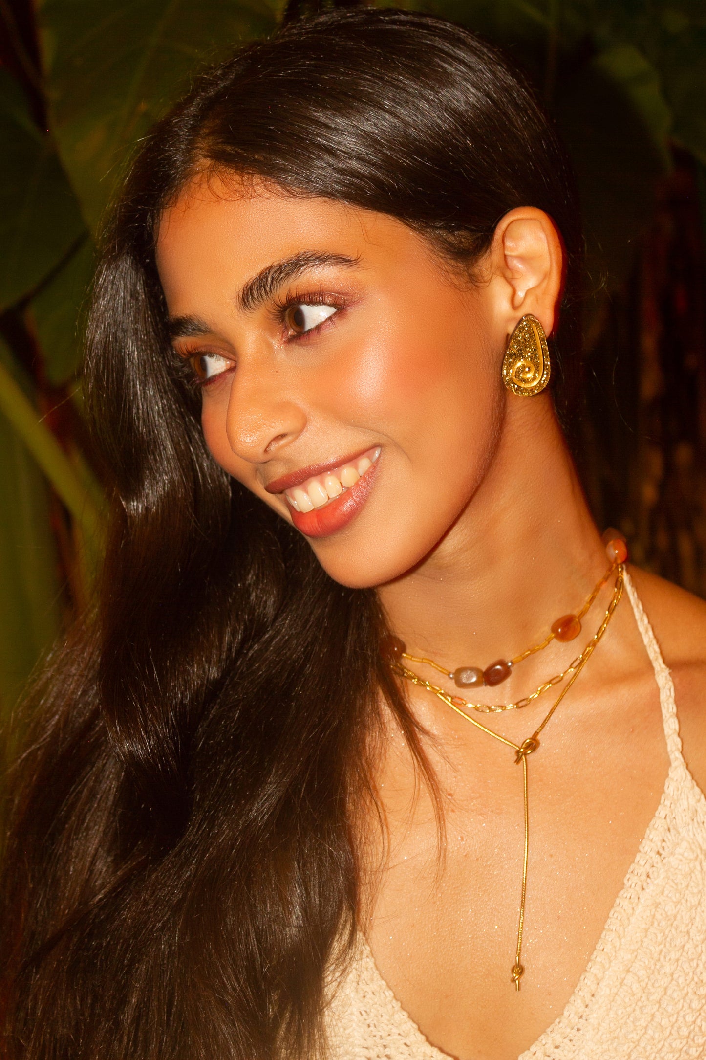 Aguai Golden Glitter Mini Earrings