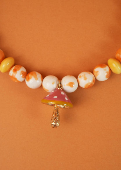 Alice in wonderland mushroom necklace