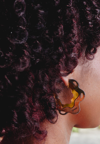 Kachi Brown Mirror Hoops