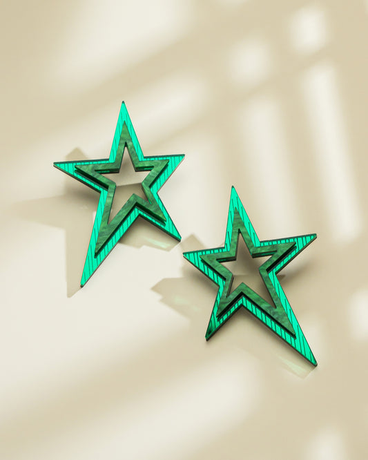 Starry Night Green Earrings
