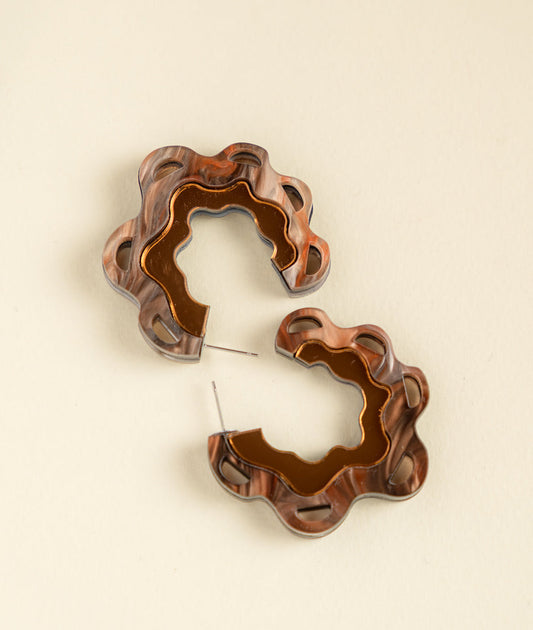 Kachi Brown Mirror Hoops
