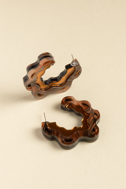 Kachi Brown Mirror Hoops