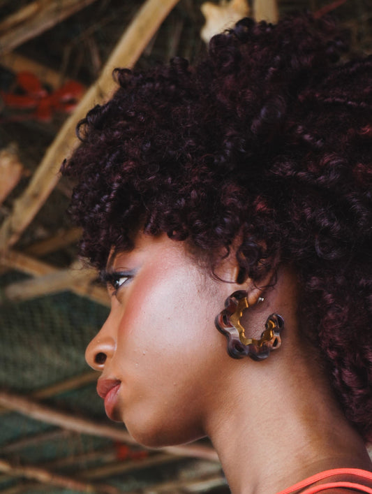 Kachi Brown Mirror Hoops