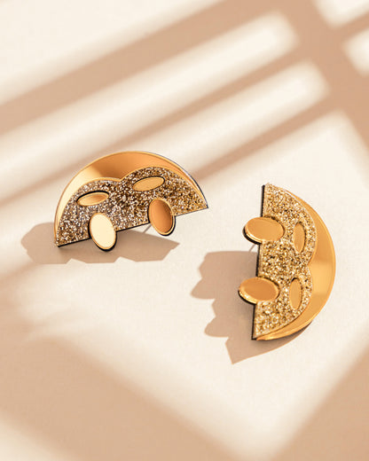 Moon Goddess Golden Earrings