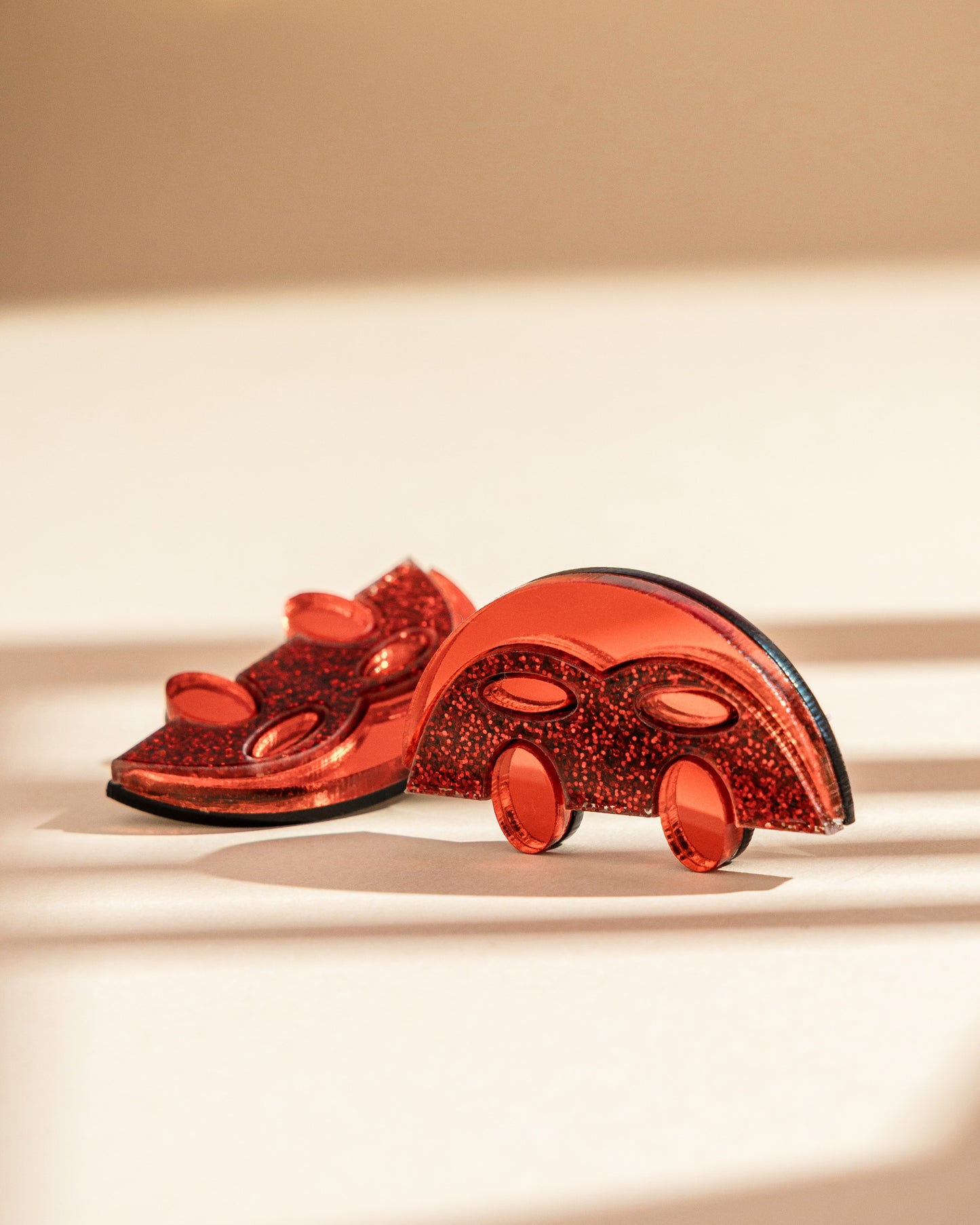 Moon Goddess Red Earrings