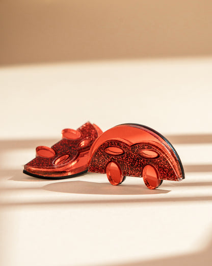 Moon Goddess Red Earrings