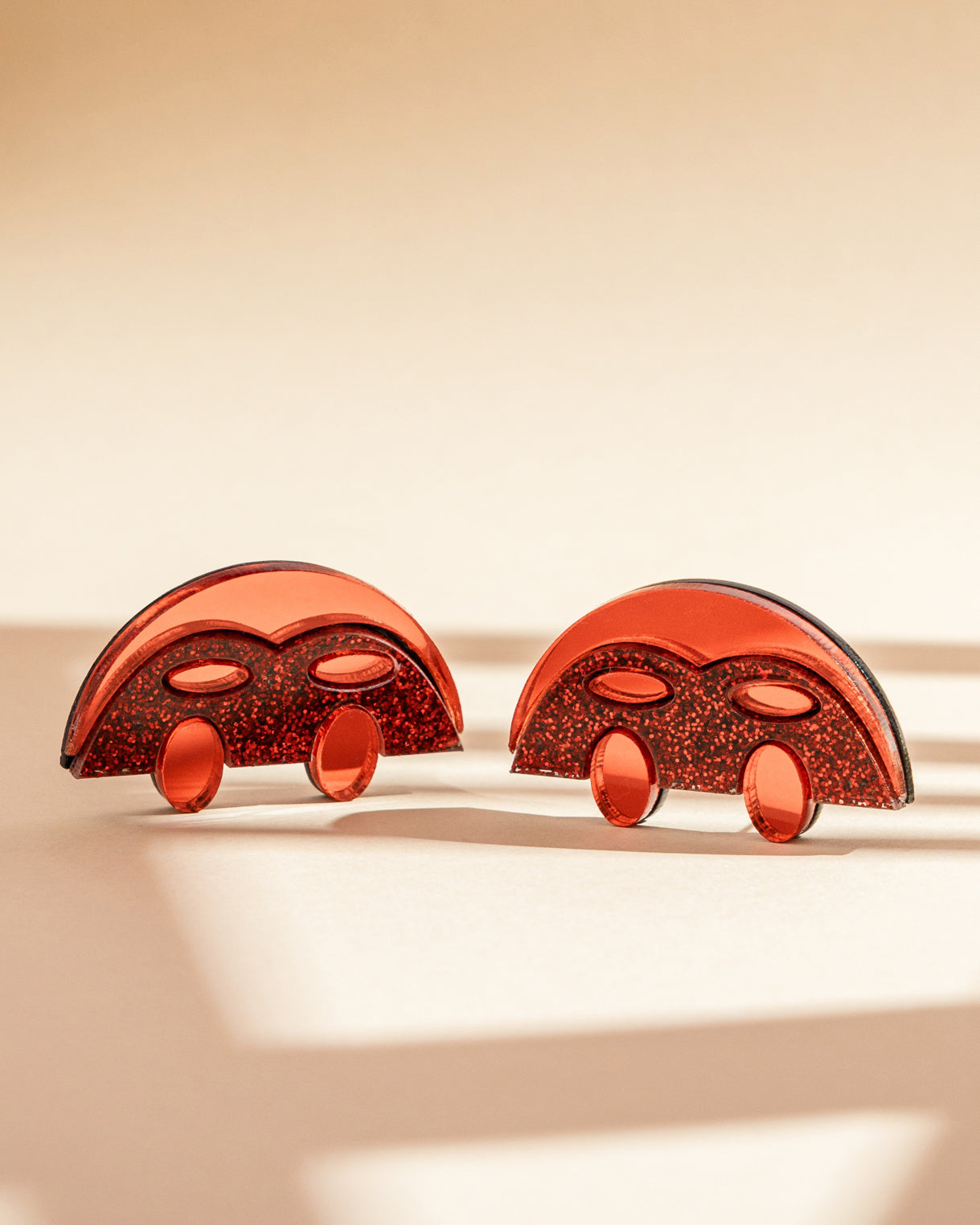 Moon Goddess Red Earrings