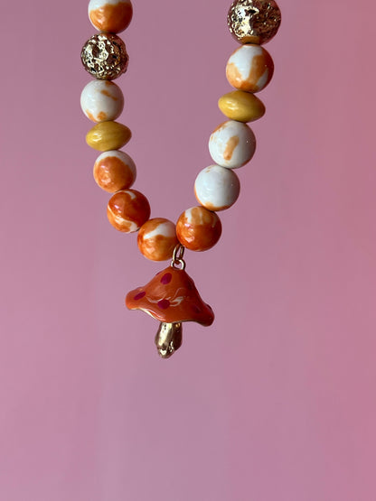 Alice in wonderland mushroom necklace