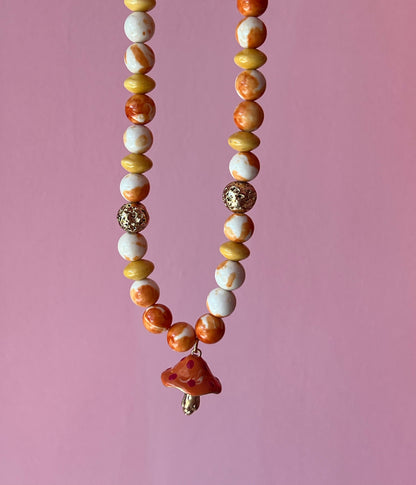 Alice in wonderland mushroom necklace