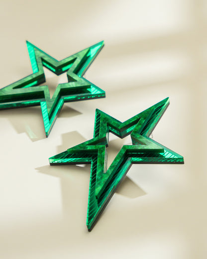 Starry Night Green Earrings