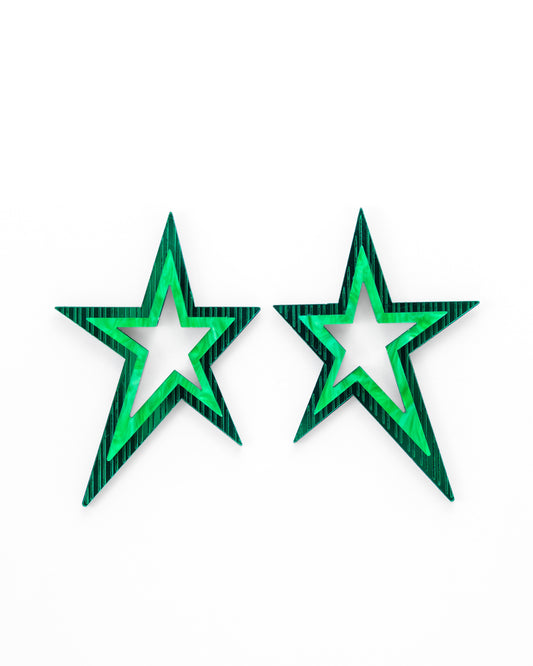 Starry Night Green Earrings