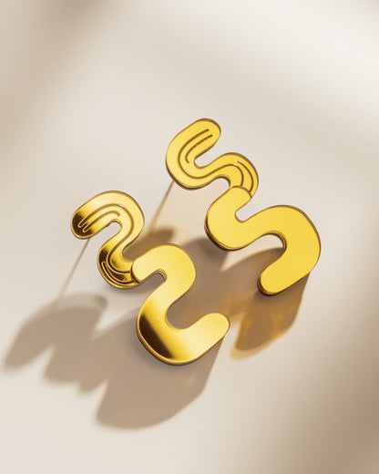 Wavy Golden Earrings
