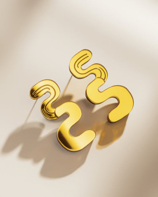 Wavy Golden Earrings