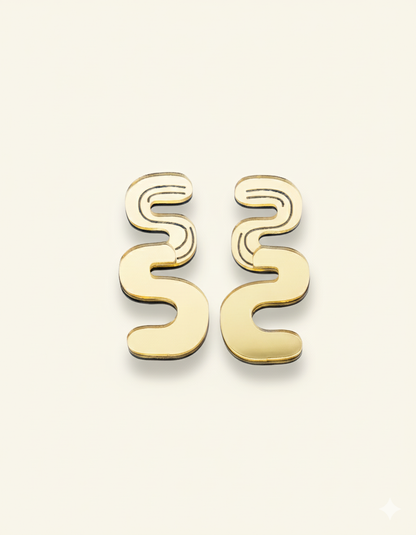 Wavy Golden Earrings