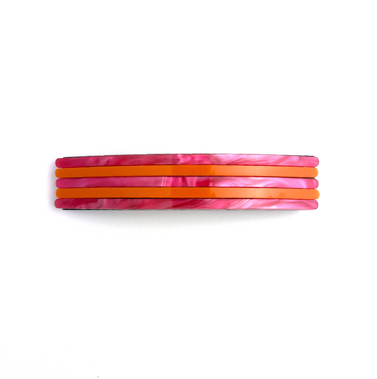 Between the lines pink & orange hairclip