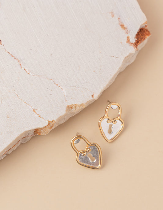 Locked Heart Earrings 925