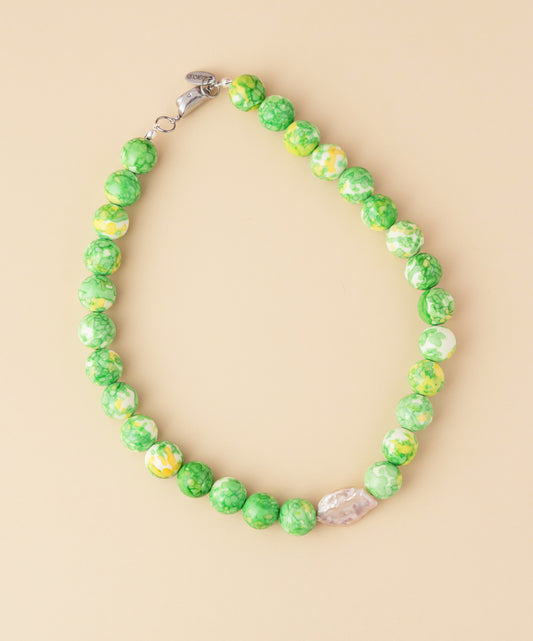 Summer Green Beaded Necklace