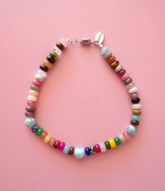 Colorful Larimar Beaded Necklace