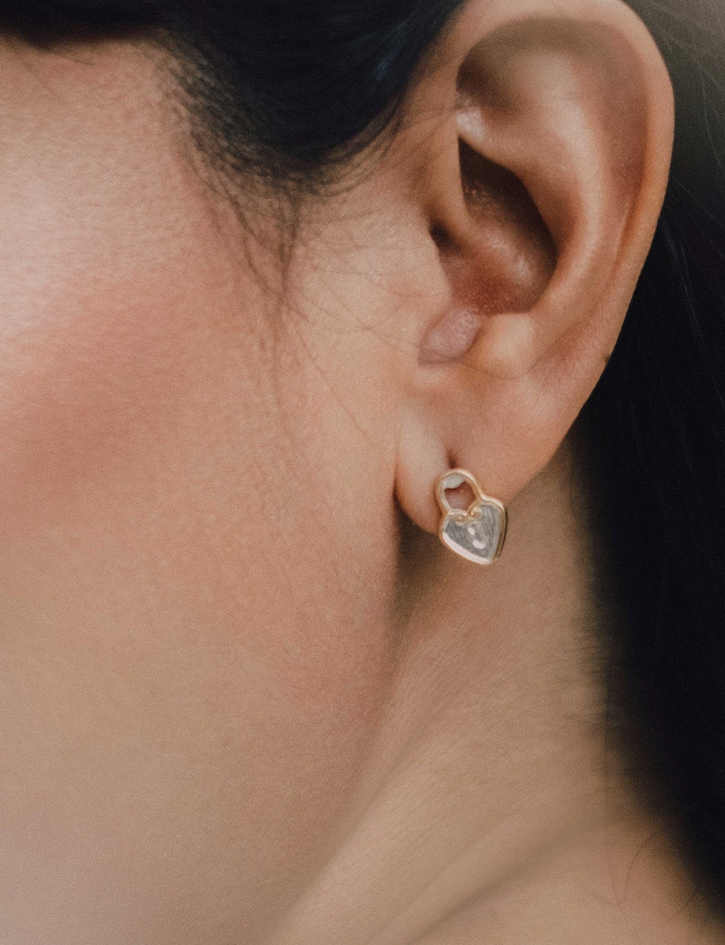 Locked Heart Mini Earrings