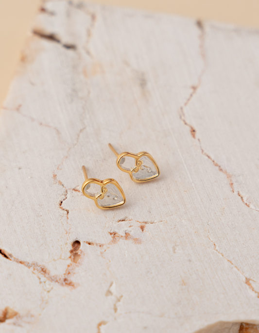 Locked Heart Mini Earrings