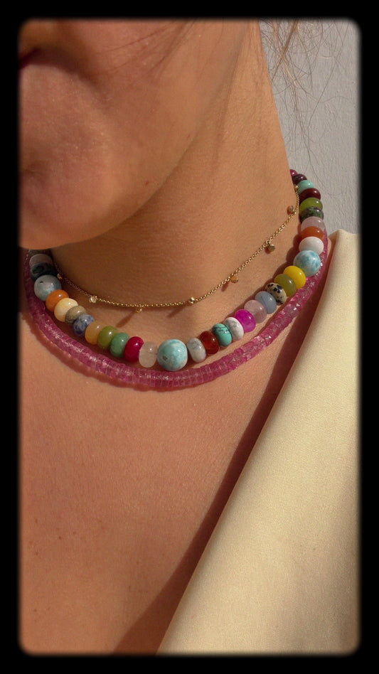 Colorful Larimar Beaded Necklace